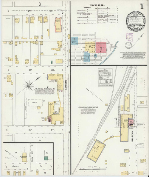 Hughesville Pennsylvania 1901 - Fire Insurance Index - Old Map Reprint