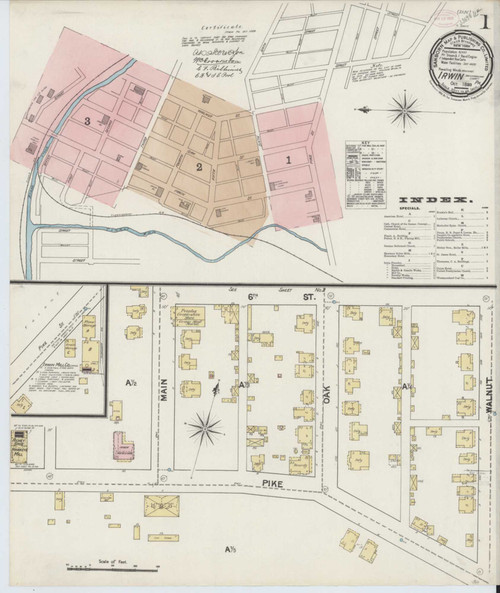 Irwin Pennsylvania 1889 - Fire Insurance Index - Old Map Reprint