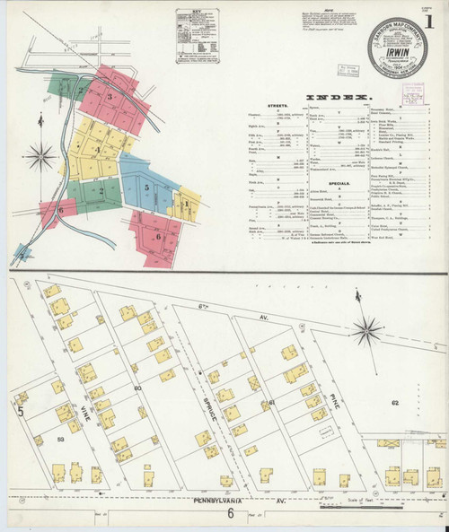 Irwin Pennsylvania 1904 - Fire Insurance Index - Old Map Reprint