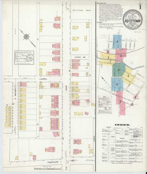 Kutztown Pennsylvania 1913 - Fire Insurance Index - Old Map Reprint