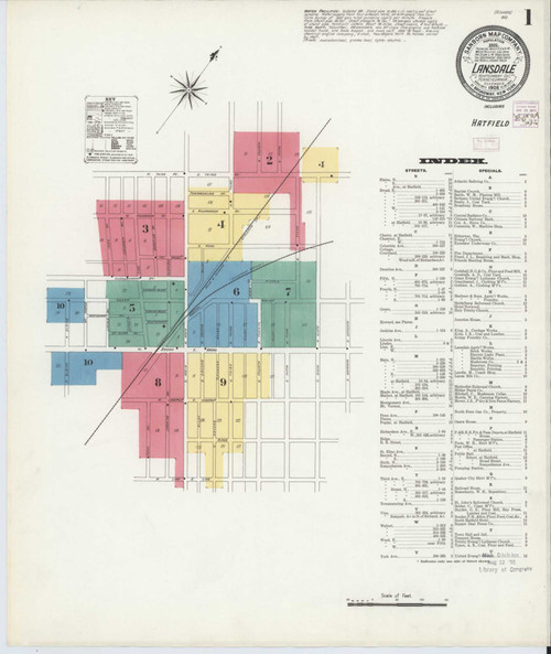 Lansdale Pennsylvania 1912 - Fire Insurance Index - Old Map Reprint