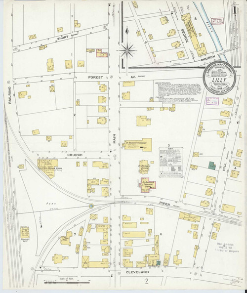 Lilly Pennsylvania 1909 - Fire Insurance Index - Old Map Reprint