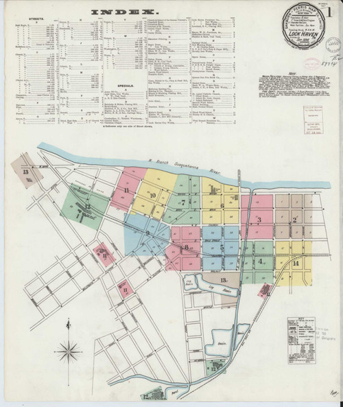 Lock Haven Pennsylvania 1896 - Fire Insurance Index - Old Map Reprint