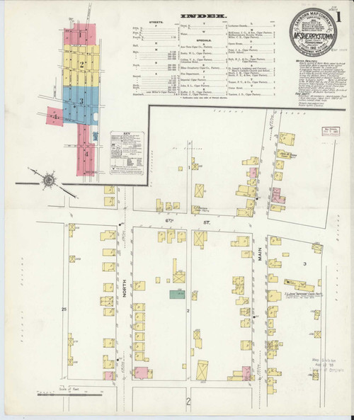 Mcsherrystown Pennsylvania 1910 - Fire Insurance Index - Old Map Reprint
