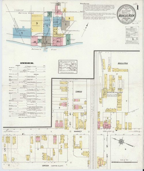 Marcus Hook Pennsylvania 1912 - Fire Insurance Index - Old Map Reprint