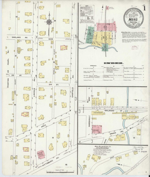 Mars Pennsylvania 1911 - Fire Insurance Index - Old Map Reprint