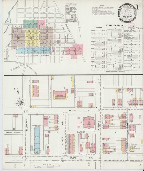 Media Pennsylvania 1894 - Fire Insurance Index - Old Map Reprint