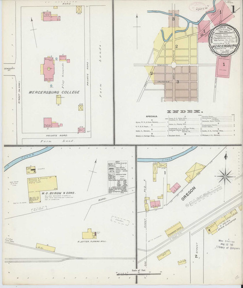 Mercersburg Pennsylvania 1891 - Fire Insurance Index - Old Map Reprint