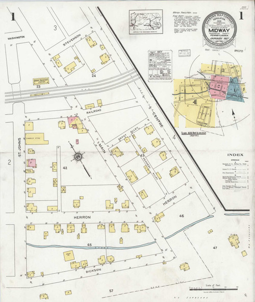 Midway Pennsylvania 1927 - Fire Insurance Index - Old Map Reprint