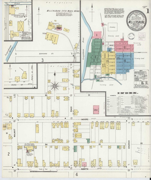 Millersburg Pennsylvania 1902 - Fire Insurance Index - Old Map Reprint