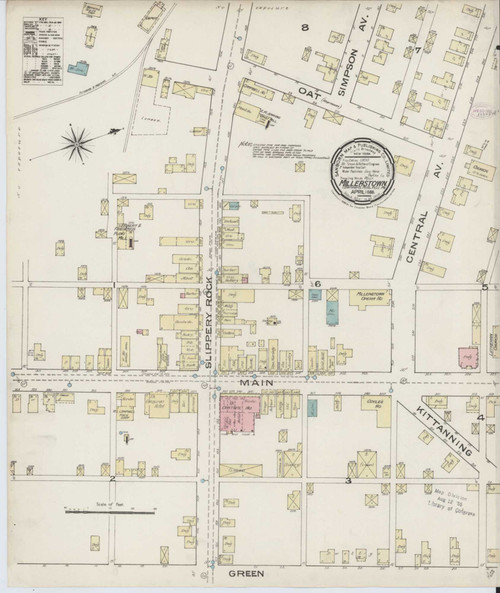 Millerstown Pennsylvania 1886-04 - Fire Insurance Index - Old Map Reprint