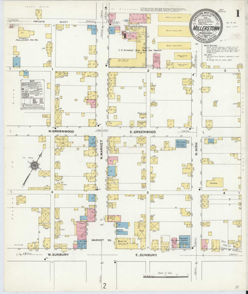 Millerstown Pennsylvania 1911 - Fire Insurance Index - Old Map Reprint