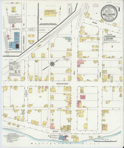 Millsboro Pennsylvania 1911 - Fire Insurance Index - Old Map Reprint