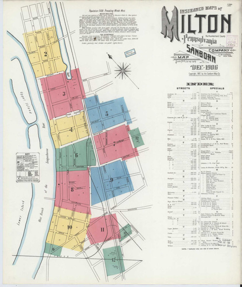 Milton Pennsylvania 1906 - Fire Insurance Index - Old Map Reprint