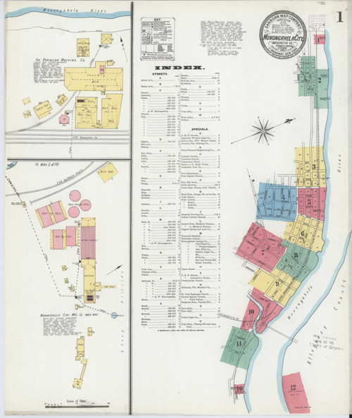 Monongahela City Pennsylvania 1905 - Fire Insurance Index - Old Map Reprint