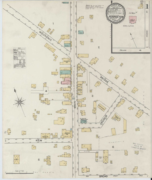 Monroeton Pennsylvania 1892 - Fire Insurance Index - Old Map Reprint
