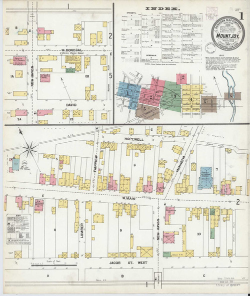 Mount Joy Pennsylvania 1902 - Fire Insurance Index - Old Map Reprint
