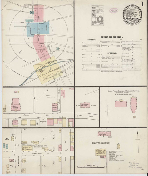 Mount Pleasant Pennsylvania 1886 - Fire Insurance Index - Old Map Reprint