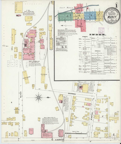 Muncy Pennsylvania 1906 - Fire Insurance Index - Old Map Reprint