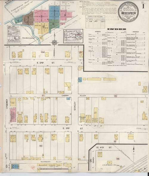 Nescopeck Pennsylvania 1936 - Fire Insurance Index - Old Map Reprint