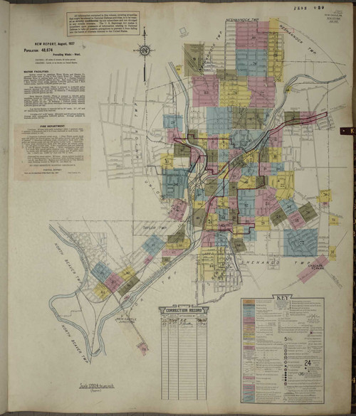 New Castle Pennsylvania 1941 - Fire Insurance Index - Old Map Reprint