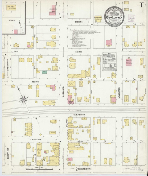 New Florence Pennsylvania 1908 - Fire Insurance Index - Old Map Reprint