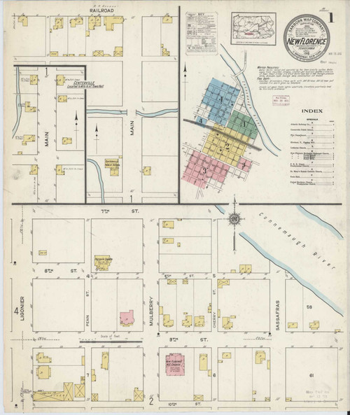 New Florence Pennsylvania 1915 - Fire Insurance Index - Old Map Reprint
