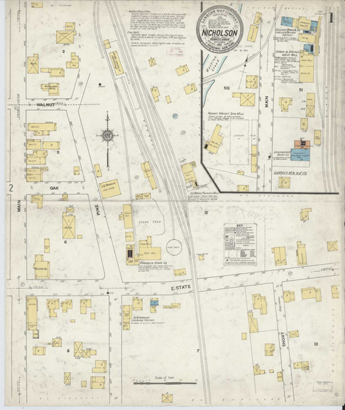 Nicholson Pennsylvania 1911 - Fire Insurance Index - Old Map Reprint