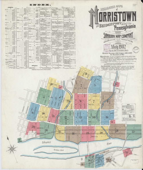 Norristown Pennsylvania 1902 - Fire Insurance Index - Old Map Reprint