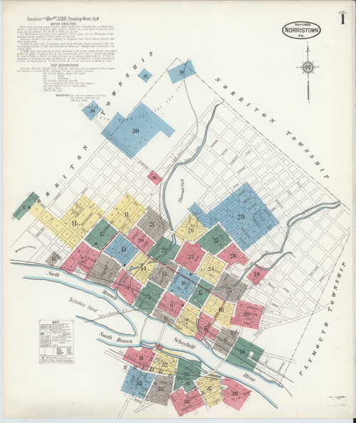 Norristown Pennsylvania 1909 - Fire Insurance Index - Old Map Reprint