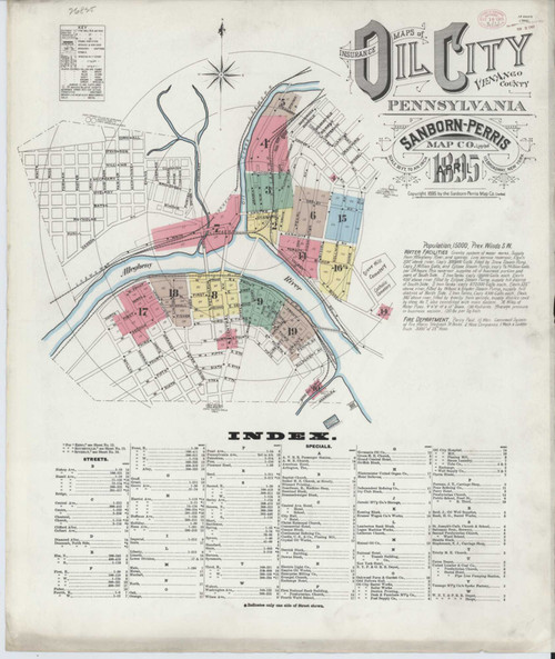 Oil City Pennsylvania 1895 - Fire Insurance Index - Old Map Reprint