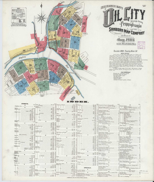 Oil City Pennsylvania 1906 - Fire Insurance Index - Old Map Reprint