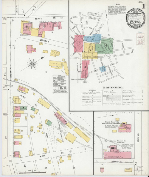 Oxford Pennsylvania 1900 - Fire Insurance Index - Old Map Reprint