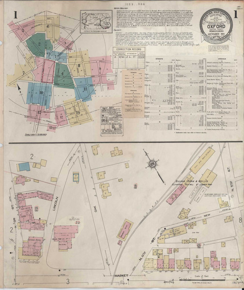 Oxford Pennsylvania 1940 - Fire Insurance Index - Old Map Reprint