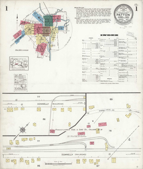 Patton Pennsylvania 1923 - Fire Insurance Index - Old Map Reprint