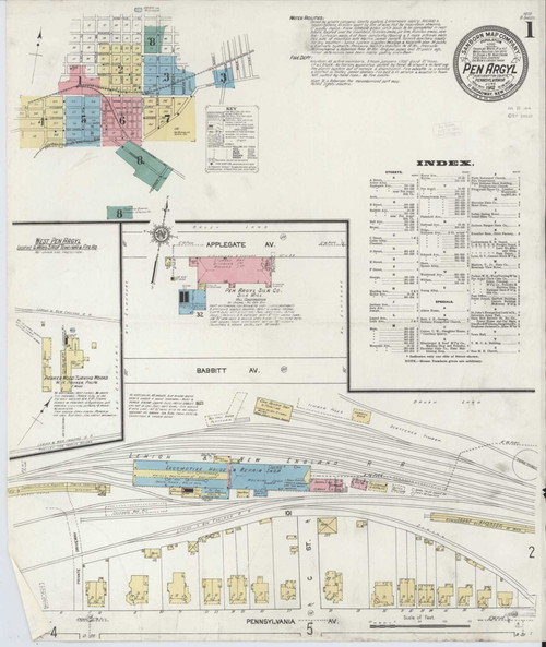 Pen Argyl Pennsylvania 1912 - Fire Insurance Index - Old Map Reprint