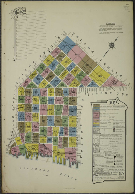 Philadelphia Pennsylvania 1919 V9 - Fire Insurance Index - Old Map Reprint