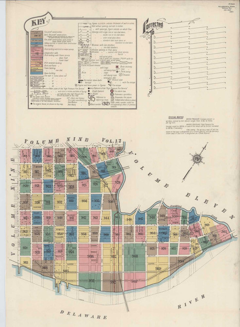 Philadelphia Pennsylvania 1920 V10 - Fire Insurance Index - Old Map Reprint