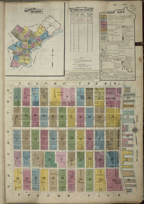 Philadelphia Pennsylvania 1950 V1 - Fire Insurance Index - Old Map Reprint