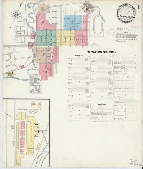 Philipsburg Pennsylvania 1897 - Fire Insurance Index - Old Map Reprint