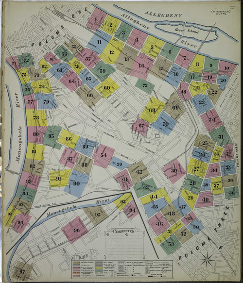 Pittsburgh Pennsylvania 1893 V2 - Fire Insurance Index - Old Map Reprint