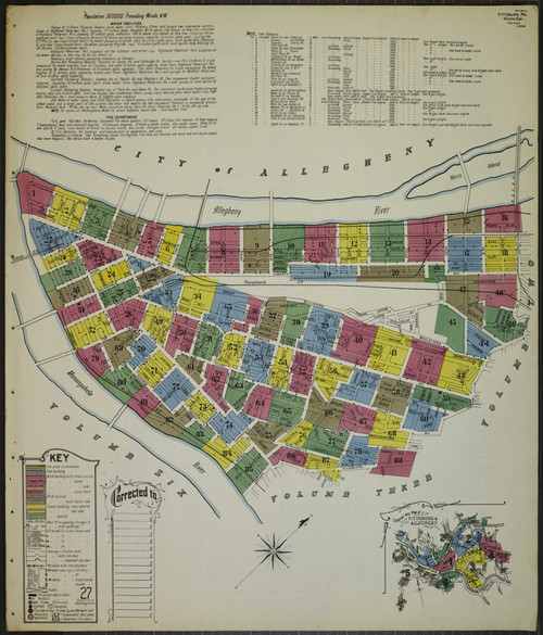 Pittsburgh Pennsylvania 1905 V1 - Fire Insurance Index - Old Map Reprint