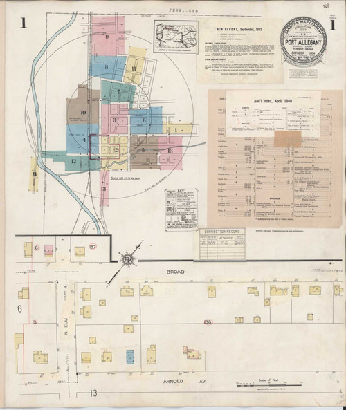Port Allegany Pennsylvania 1940 - Fire Insurance Index - Old Map Reprint