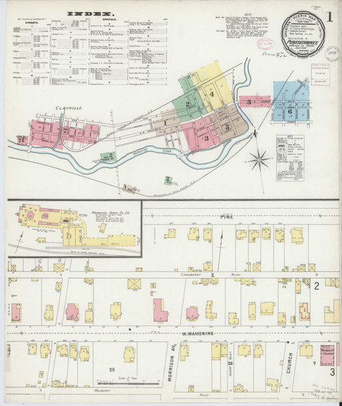 Punxsutawney Pennsylvania 1896 - Fire Insurance Index - Old Map Reprint