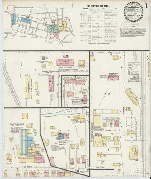 Quakertown Pennsylvania 1897 - Fire Insurance Index - Old Map Reprint