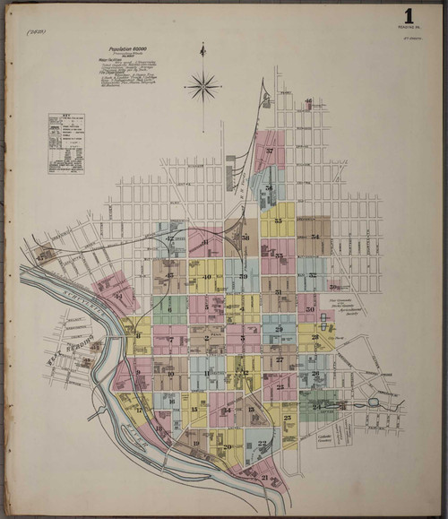 Reading Pennsylvania 1887 - Fire Insurance Index - Old Map Reprint