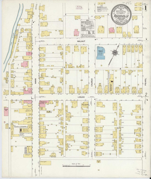 Reedsville Pennsylvania 1910 - Fire Insurance Index - Old Map Reprint