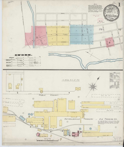 Reynoldsville Pennsylvania 1894 - Fire Insurance Index - Old Map Reprint
