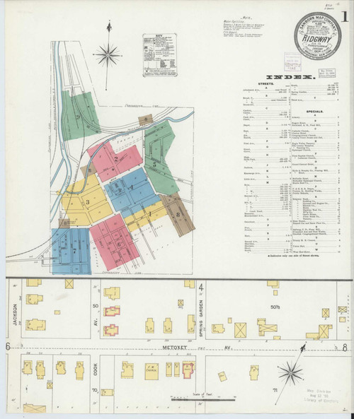 Ridgway Pennsylvania 1904 - Fire Insurance Index - Old Map Reprint