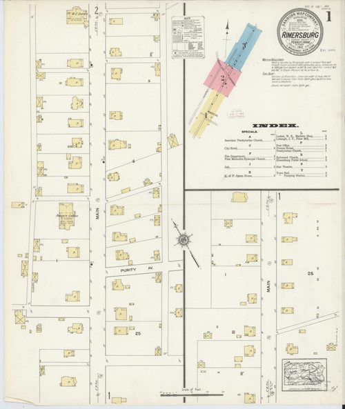 Rimersburg Pennsylvania 1912 - Fire Insurance Index - Old Map Reprint
